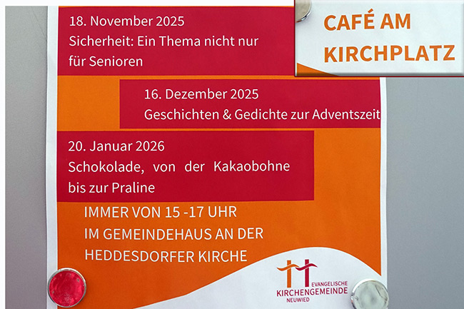 die nächsten Veranstaltungen von Café am Kirchplatz (Heddesdorfer Kirche, Neuwied)